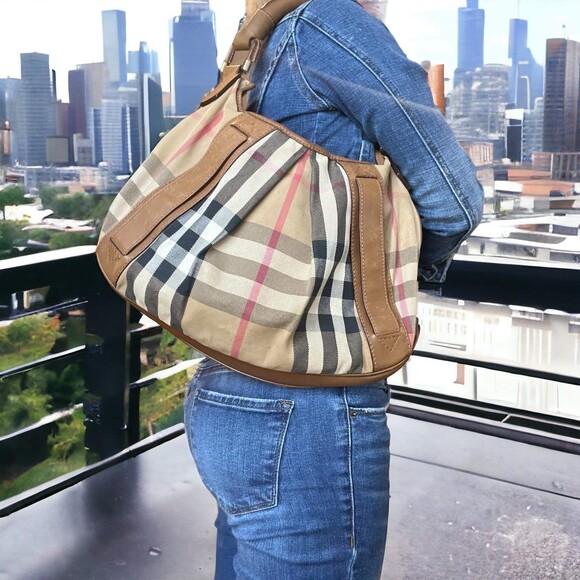 Burberry Hobo Phoebe Canvas Housecheck/nova check - Picture 1 of 12